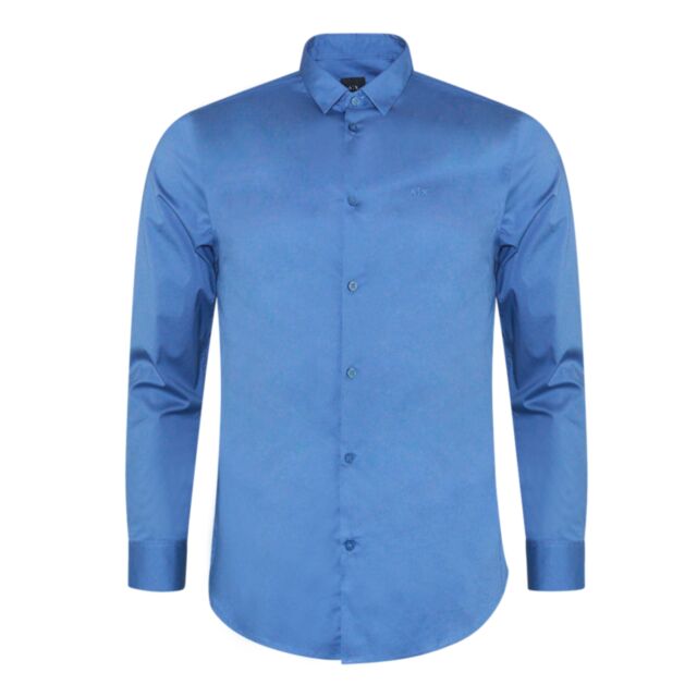 Armani Exchange Poplin Shirt Royal Blue