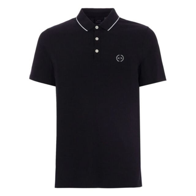 Armani Exchange Collar Tipped Polo Black