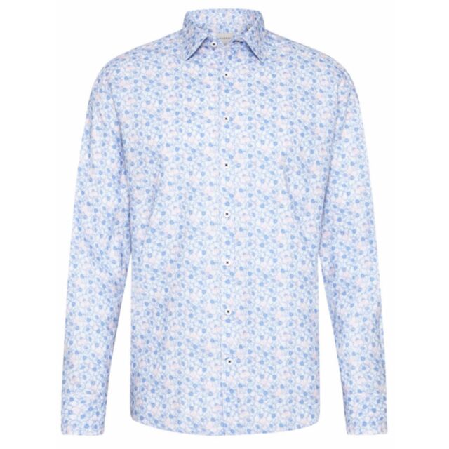 Bugatti LS Printed Shirt In Light Blue