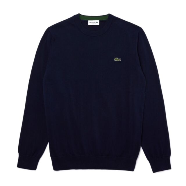 Lacoste Cotton Sweatshirt In Navy Blue