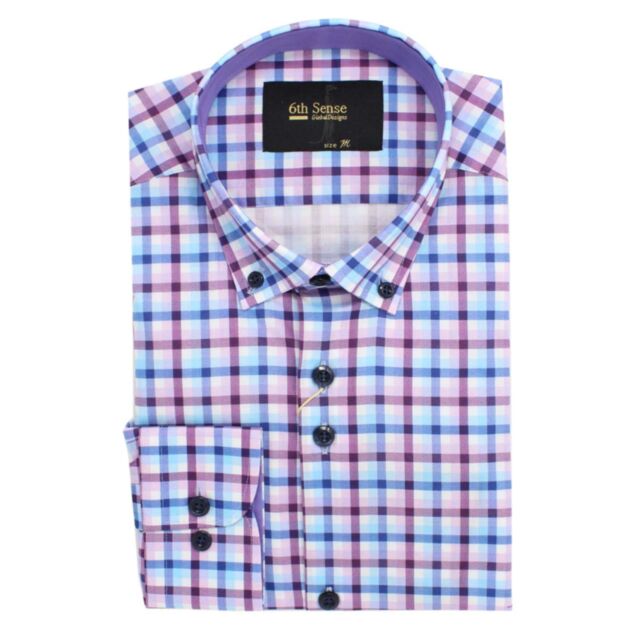 6Th Sense BD Check Shirt Pink Blue