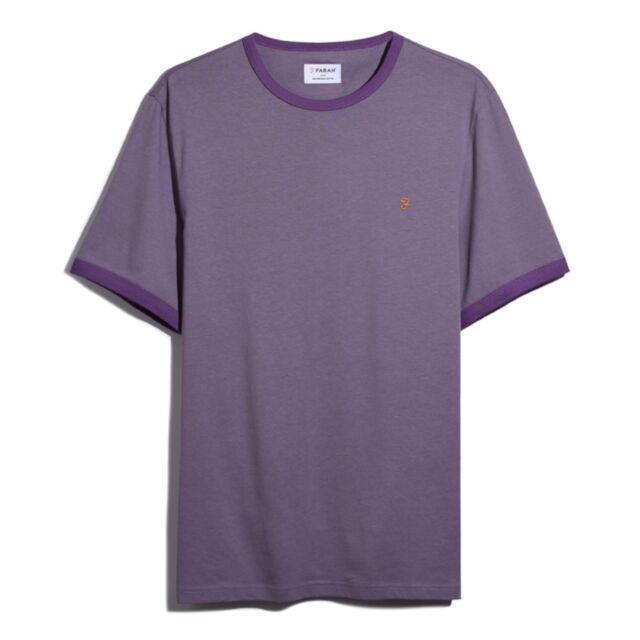 Farah Groves Ringer SS Tee In Dusty Purp