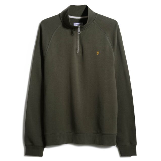 Farah Jim 1/4 Zip Sweater Evergreen