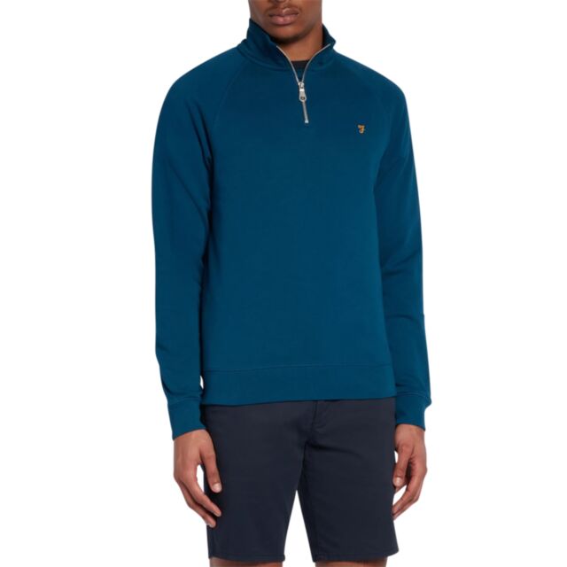 Farah Jim 1/4 Zip Sweat Sailor Blue