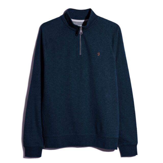 Farah Jim 1/4 Zip Sweater Rich Indigo