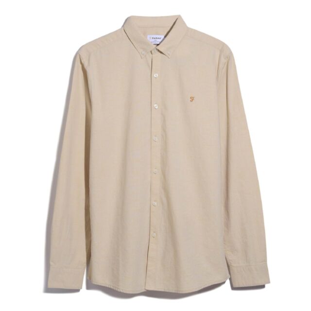 Farah Steen Slim Ls Bd Shirt Peach