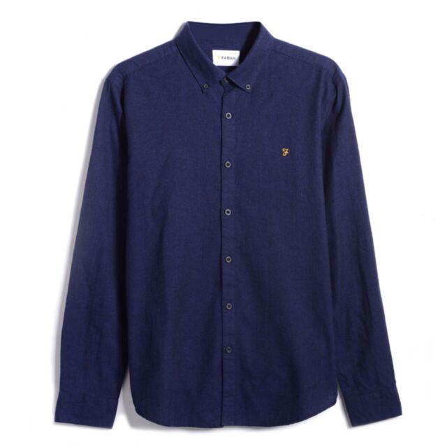 Farah Steen Slim Ls Bd Shirt Blue