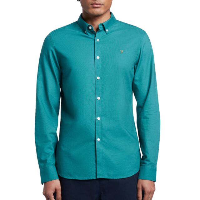 Farah Brewer LS BD Shirt Mallard Green