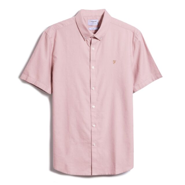 Farah Brewer SS BD Shirt Dark Pink