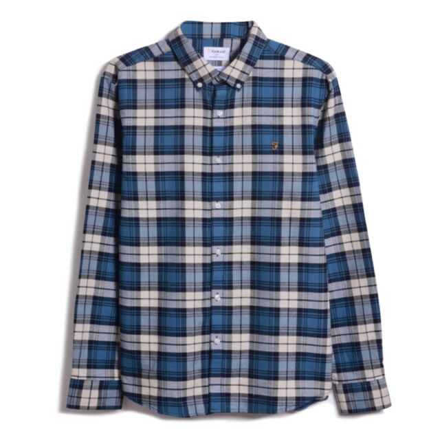 Farah Brewer Check LS Shirt Fog