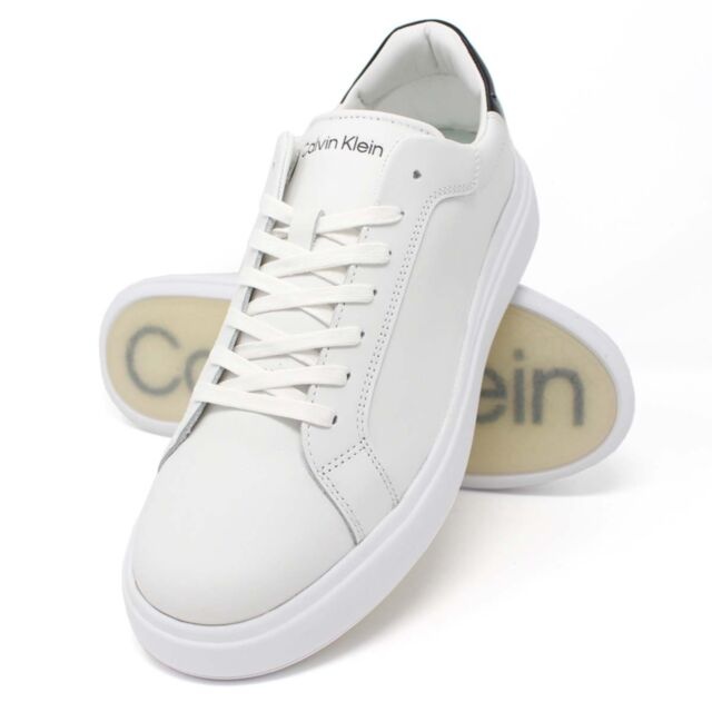 Calvin Klein Low Top Lace Up Trainer Whi