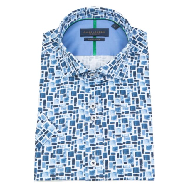 Guide London SS Printed shirt White Navy