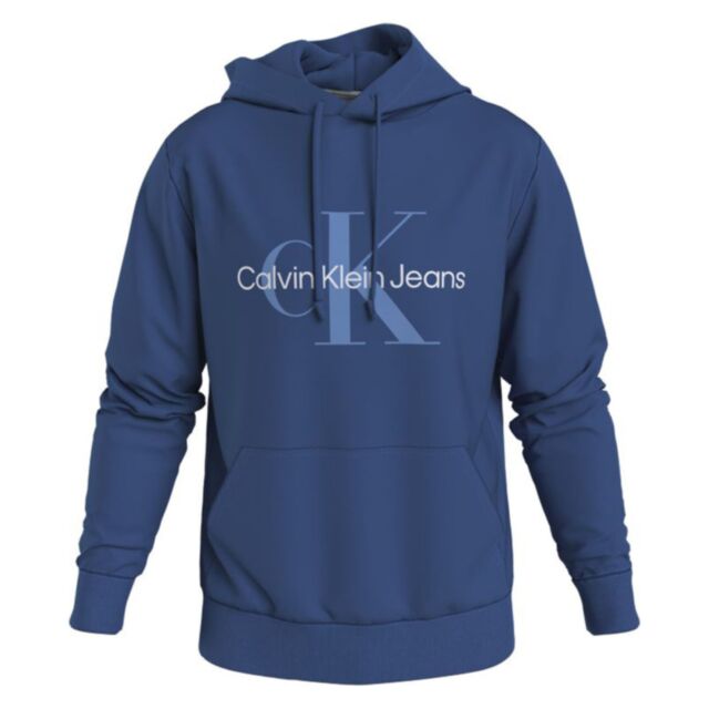 CK Jeans Mono Reg Hoodie Blue