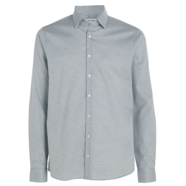 Calvin Klein Stetch Check Slim Shirt Blu