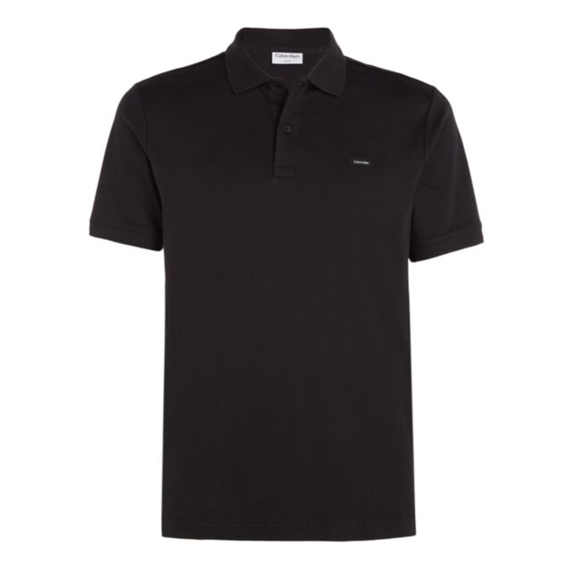 Calvin Klein Slim Cotton Polo In Ck Black