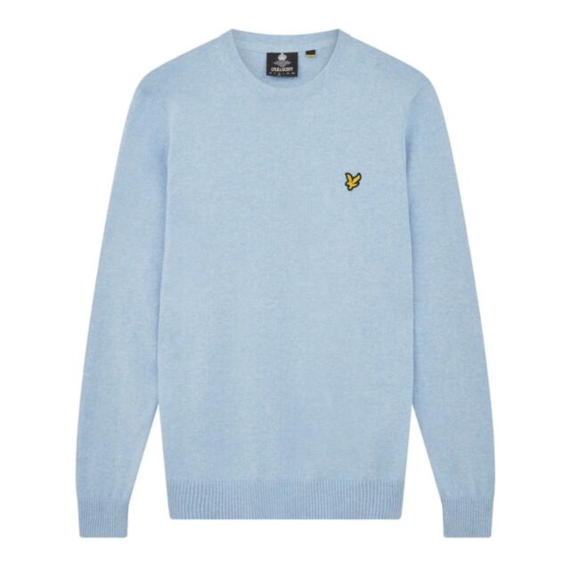 Lyle & Scott Cotton Merino Crew Light Bl