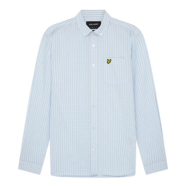 Lyle & Scott Slim Gingham Shirt Light Bl