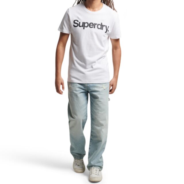 Superdry Centre Logo Tee Optic White