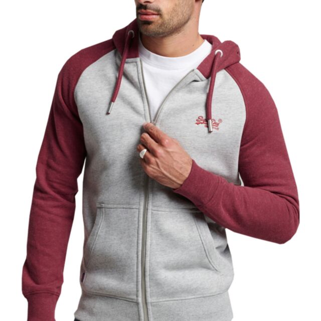 Superdry Vintage Baseball ZipHood Grey