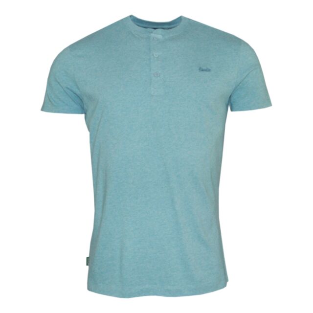 Superdry Vintage logo Emb Henley Blue
