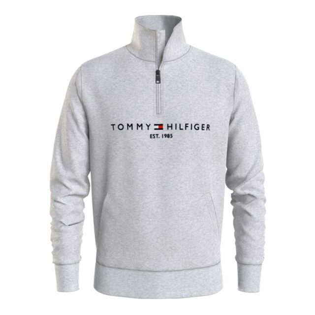 Tommy Hilfiger Logo Mock Neck Grey Heather