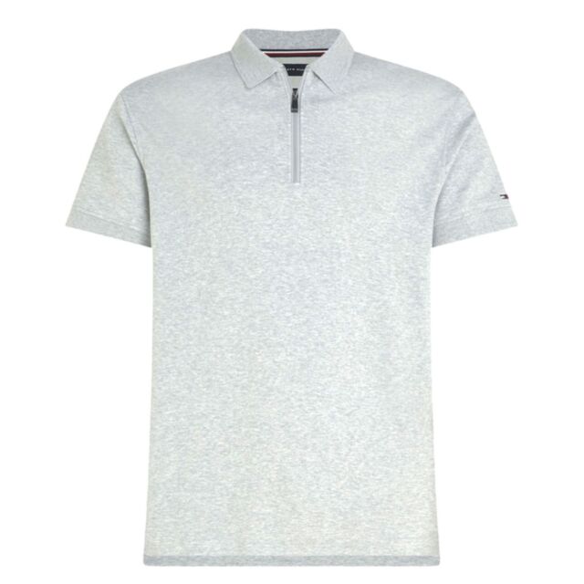 Tommy Hilfiger Interlock Zip Polo Grey