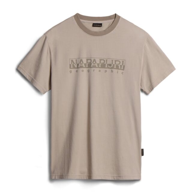 Napapijri Santiago SS Tee In Beige Silve