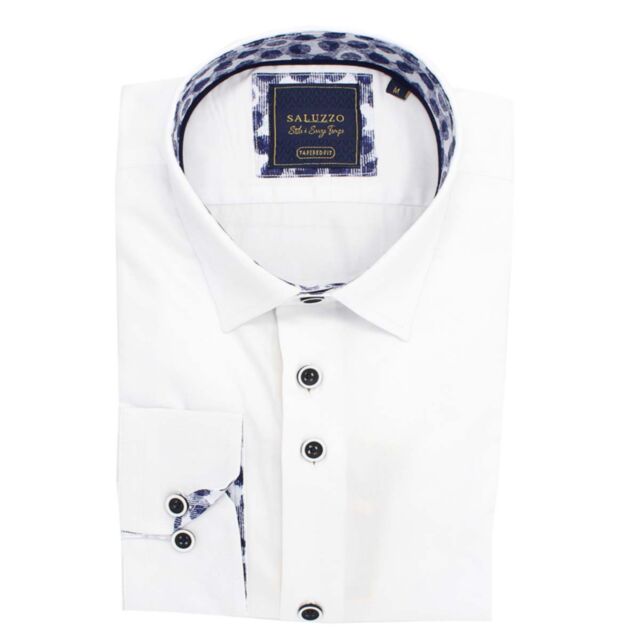 Saluzzo Sergio Tapered Fit Shirt White