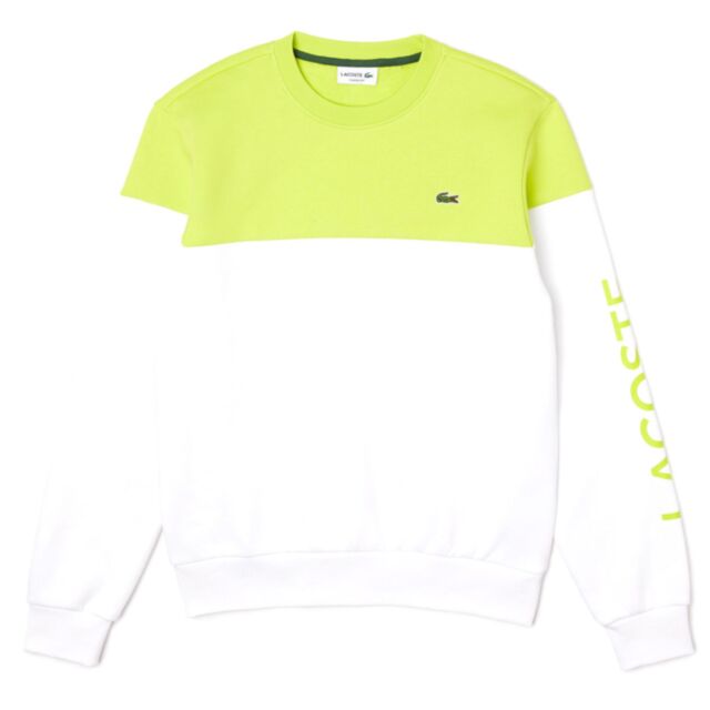 Lacoste Split Sweatshirt In Lima/White