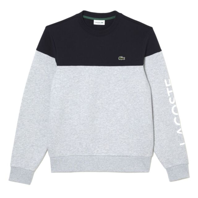 Lacoste Split Sweatshirt In Abysm/Silver