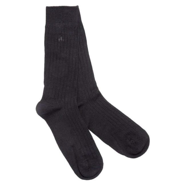 Swole Panda Ribbed Socks Jet Black