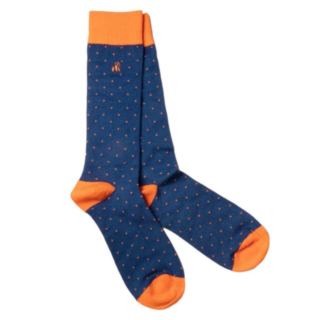 Swole Panda Spotted Socks In Orange