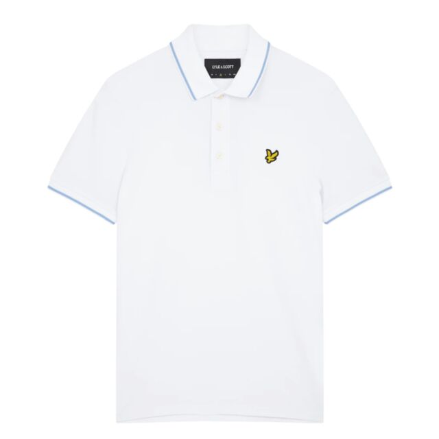 Lyle & Scott Tipped Polo Shirt White Blu