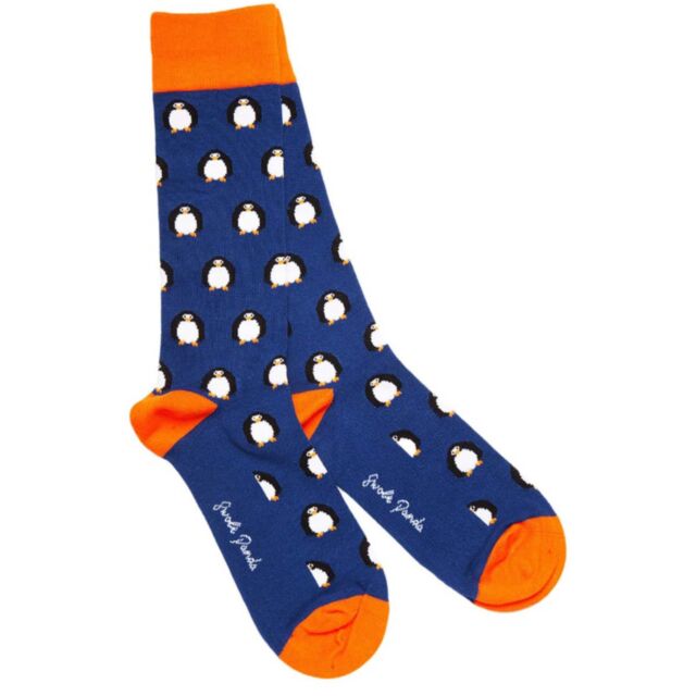 Swole Panda Penguin Socks In Navy