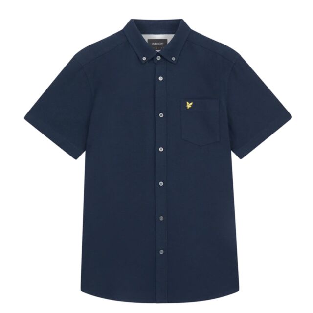 Lyle & Scott Cotton Slub SS Shirt Navy