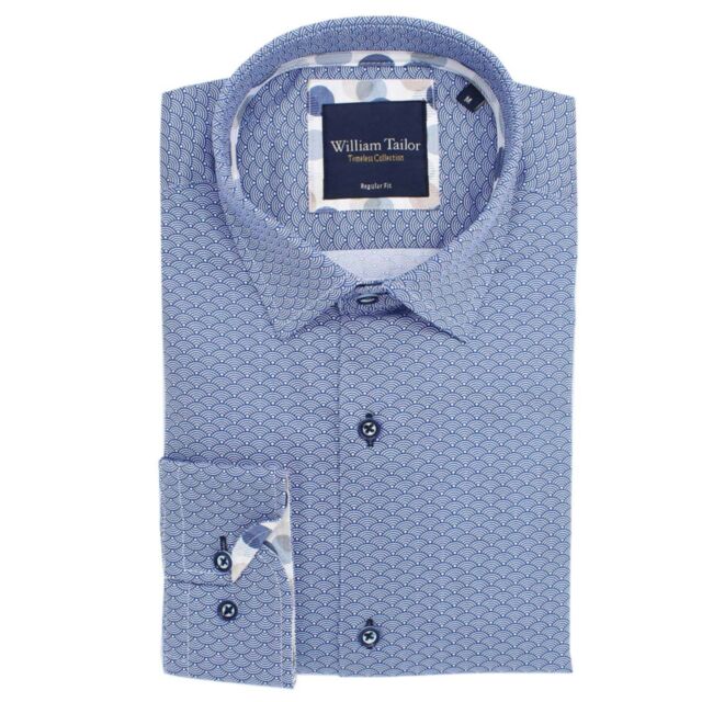 William Tailor Swirl Printed Shirt Navy