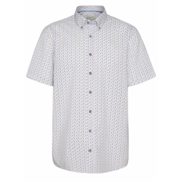 White Bugatti Casual Printed Shirt