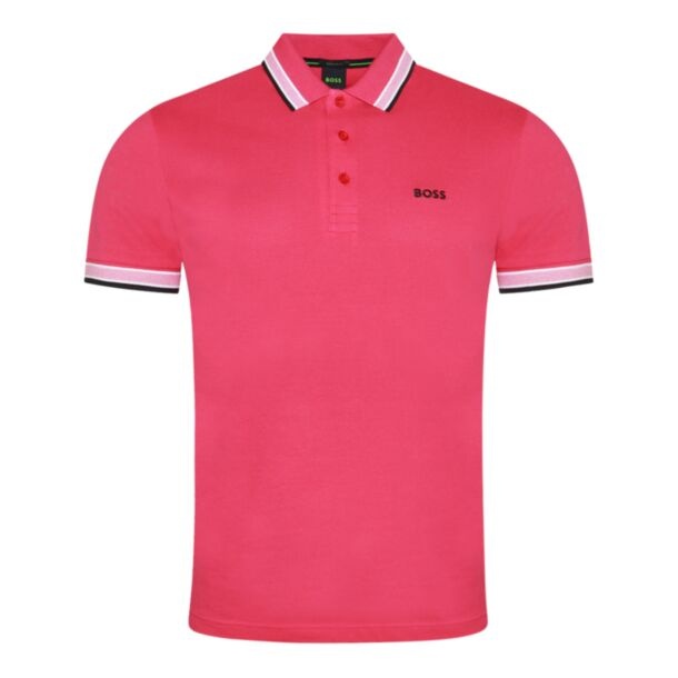 Boss Paddy Polo Shirt In Medium Pink 