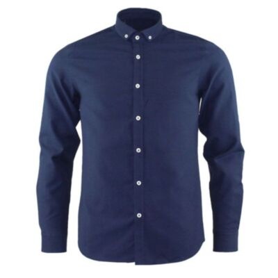 Ted Smith Navy Button Down Oxford Shirt