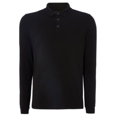 Remus Uomo Long Sleeve Polo Shirt Black
