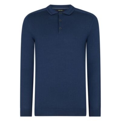 Remus Uomo LS Knitted Polo Airforce Blue
