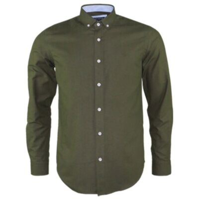Ted Smith Bond Oxford Shirt In Green