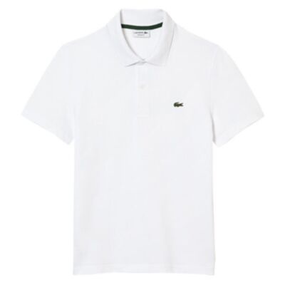 Lacoste SS Ribbed Polo Shirt In White