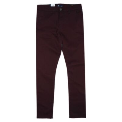 Enzo Slim Stretch Chino In Burgundy