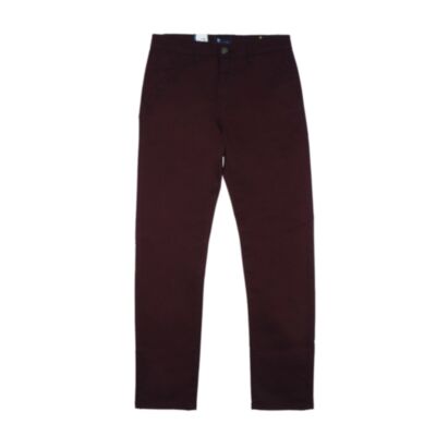 Enzo Slim Stretch Chino In Burgundy