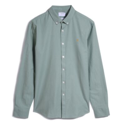 Farah Brewer LS BD Shirt In Green Sage