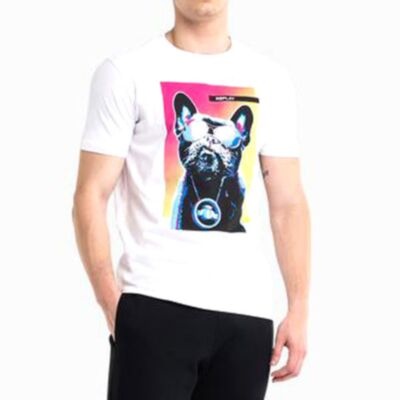 Replay Dog Graphic Tee In White