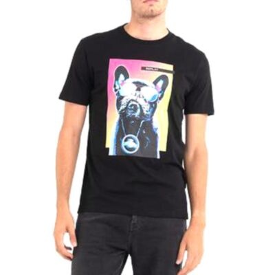 Replay Dog Graphic Tee In Black