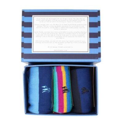 Swole Panda Blue Stripe Gift Set - 3 Pai