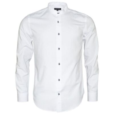 Ted Smith Grandad Col Shirt White